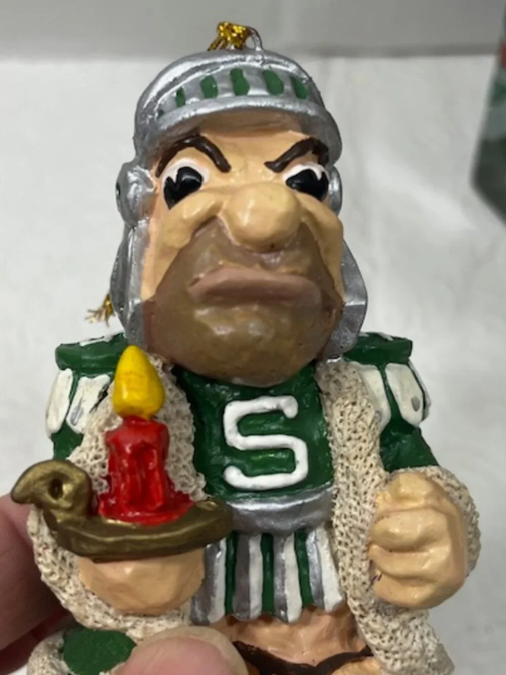VTG Michigan State University Sparty Mascot Christmas Ornament Collectible 3.5